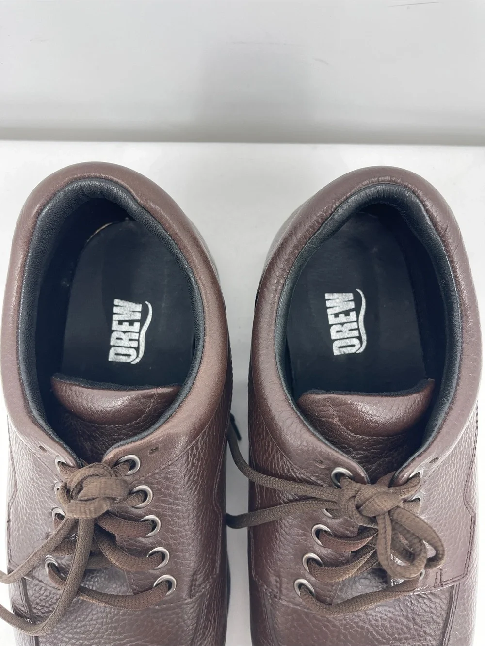 DREW Men's Casual Leather Lace-Up Shoes in Dark Brown SIZE 10.5 WIDE